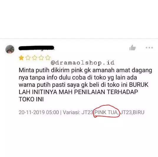 Review pembeli kasih bintang satu Instagram Review pembeli kasih bintang satu Instagram