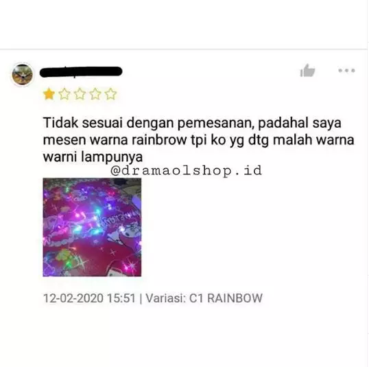 Review pembeli kasih bintang satu Instagram Review pembeli kasih bintang satu Instagram