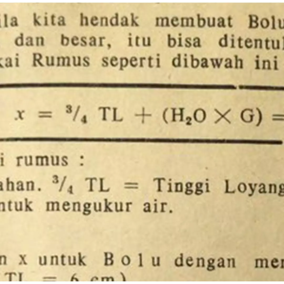 Viral resep kue bolu mirip rumus fisika, ada cerita unik di baliknya