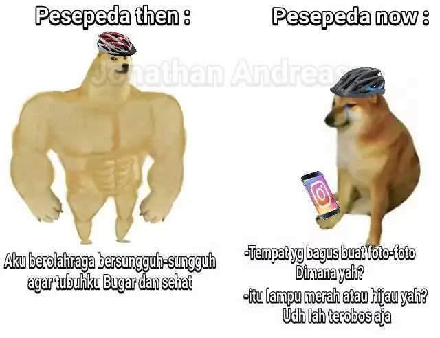Meme sepeda tidak taat aturan Berbagai sumber