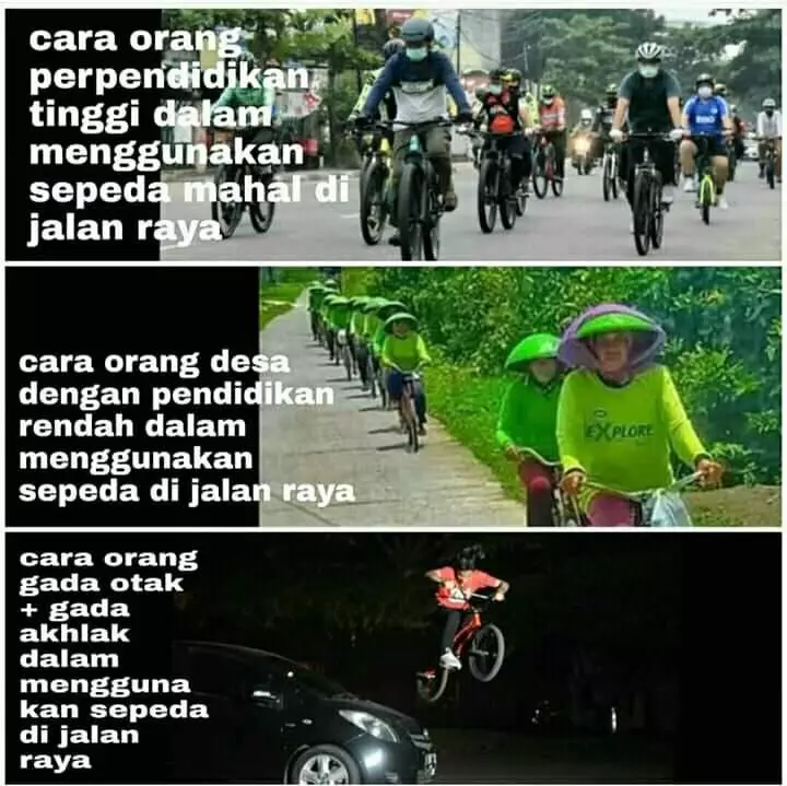 Meme sepeda tidak taat aturan Berbagai sumber