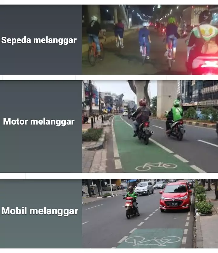Meme sepeda tidak taat aturan Berbagai sumber