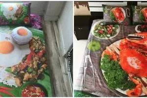 10 Potret sprei bertema makanan ini bikin lapar pas mau tidur