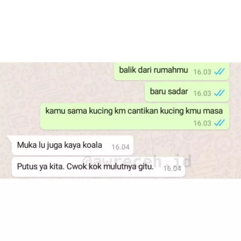 chat lucu pasangan minta putus © 2020 instagram.com