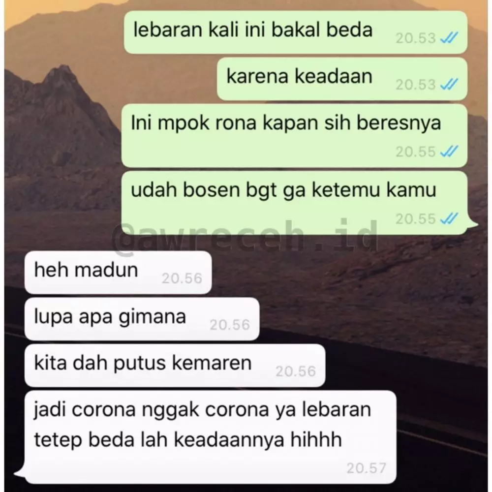 chat lucu pasangan minta putus © 2020 instagram.com
