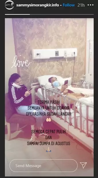 kondisi sammy simorangkir pasca operasi instagram
