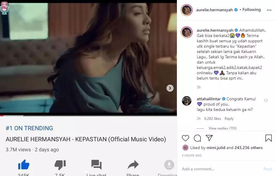 lirik dan pesan lagu baru Aurel © 2020 brilio.net