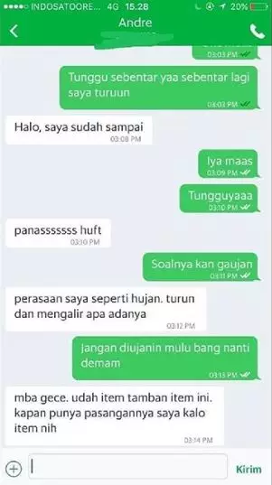 chat curhat driver ojol & penumpang Instagram