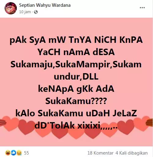 status FB lucu bapak ngomongin cinta © 2020 instagram.com