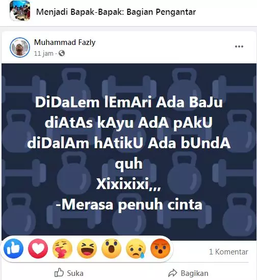 status FB lucu bapak ngomongin cinta © 2020 instagram.com