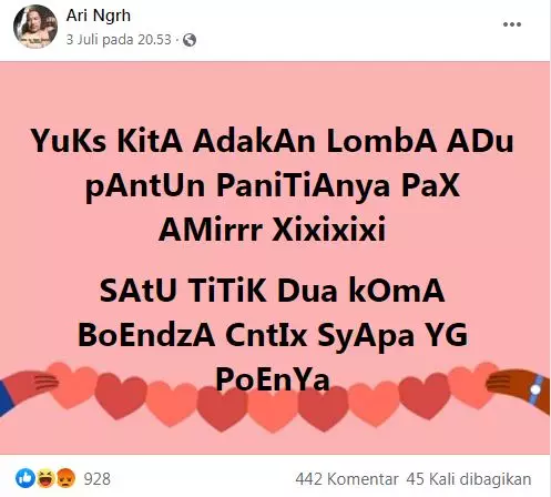 status FB lucu bapak ngomongin cinta © 2020 instagram.com