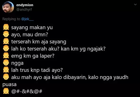 Percakapan imajinatif bareng pacar twitter Percakapan imajinatif bareng pacar twitter