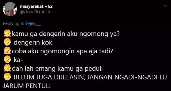 Percakapan imajinatif bareng pacar twitter Percakapan imajinatif bareng pacar twitter