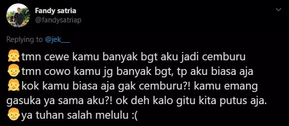 Percakapan imajinatif bareng pacar twitter Percakapan imajinatif bareng pacar twitter