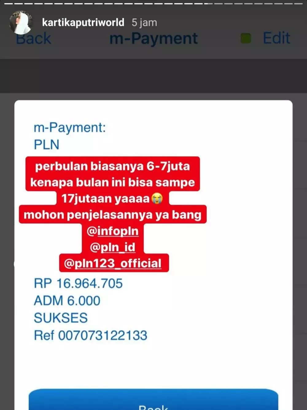 seleb listrik instagram 