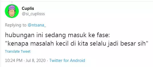 cuitan lucu fase pacaran Twitter