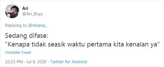 cuitan lucu fase pacaran Twitter