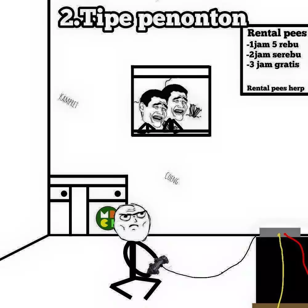 Tipe orang rental PS Facebook/ Meme Comic & Rage Indonesia