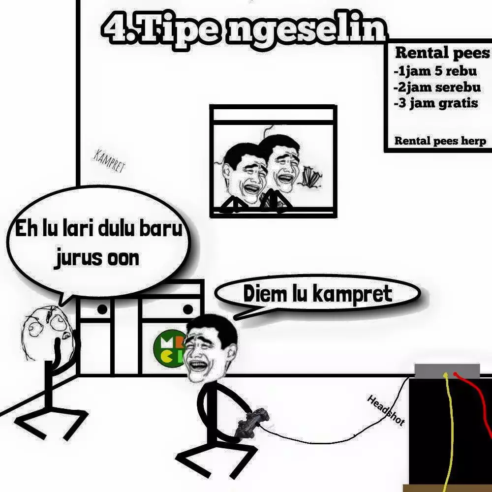 Tipe orang rental PS Facebook/ Meme Comic & Rage Indonesia