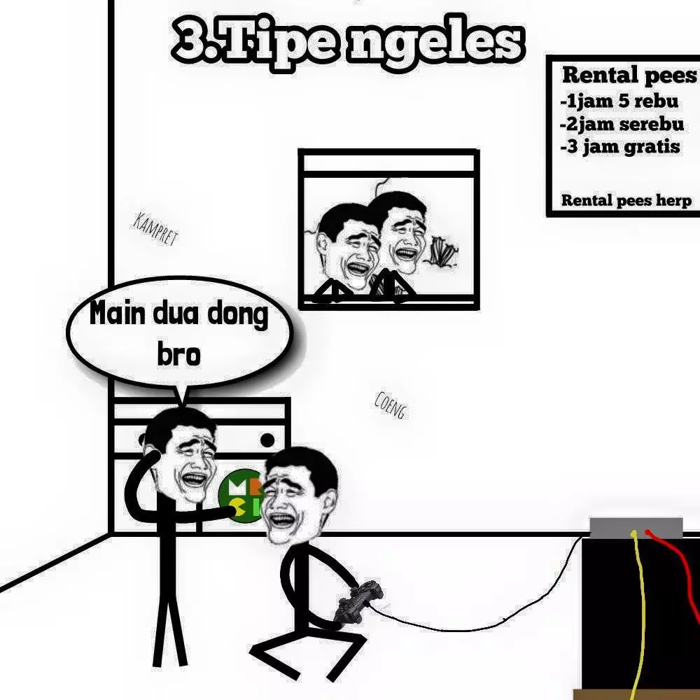 Tipe orang rental PS Facebook/ Meme Comic & Rage Indonesia