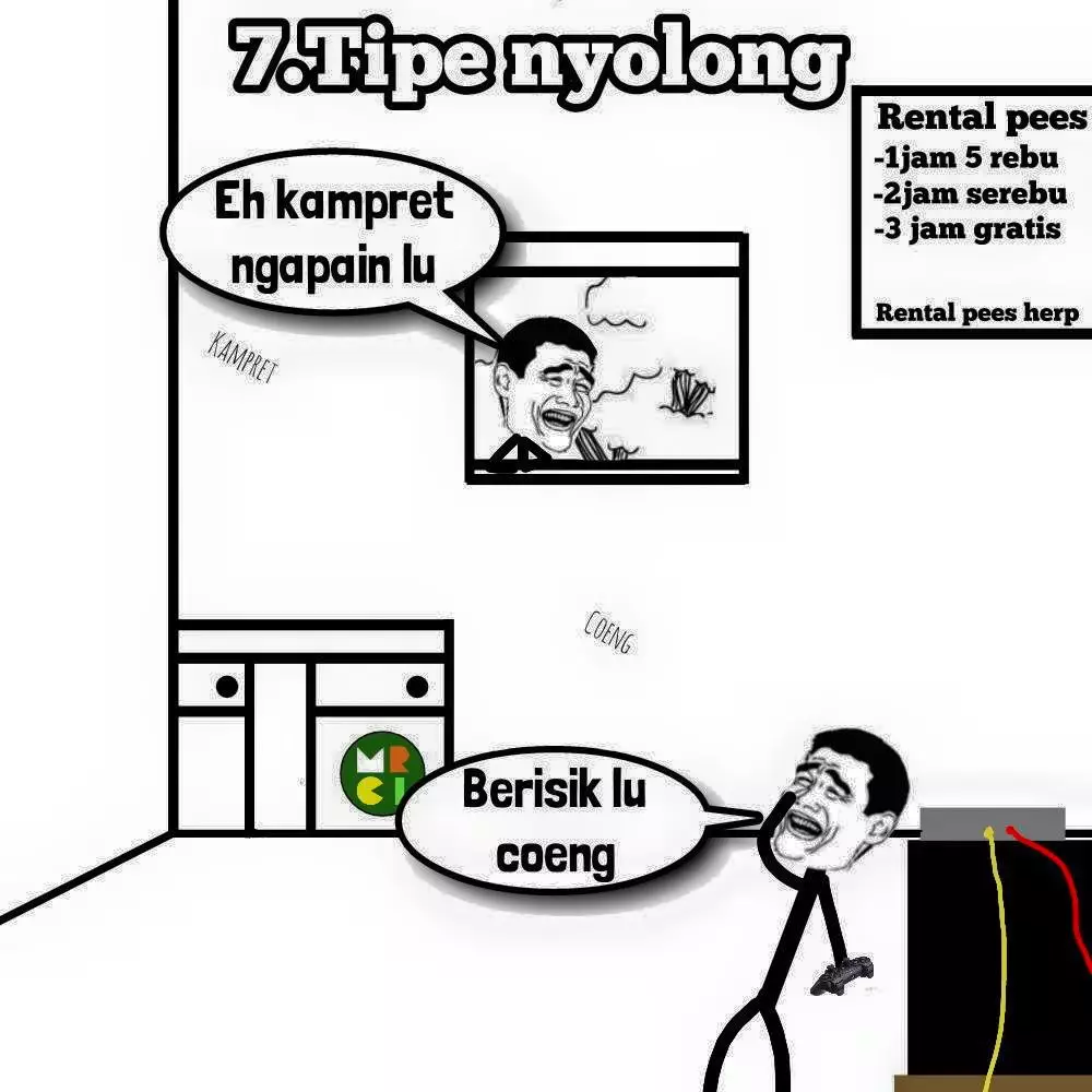 Tipe orang rental PS Facebook/ Meme Comic & Rage Indonesia