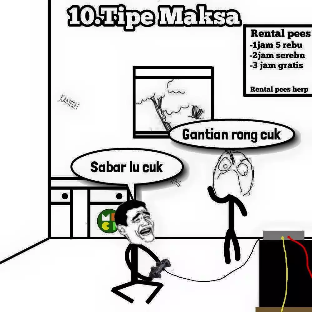 Tipe orang rental PS Facebook/ Meme Comic & Rage Indonesia