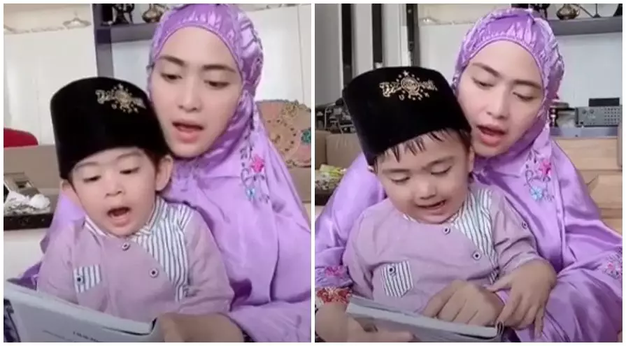 momen april jasmine momong anak kembar  Berbagai Sumber