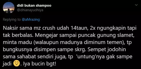 Pengalaman cinta terbucin warganet twitter Pengalaman cinta terbucin warganet twitter
