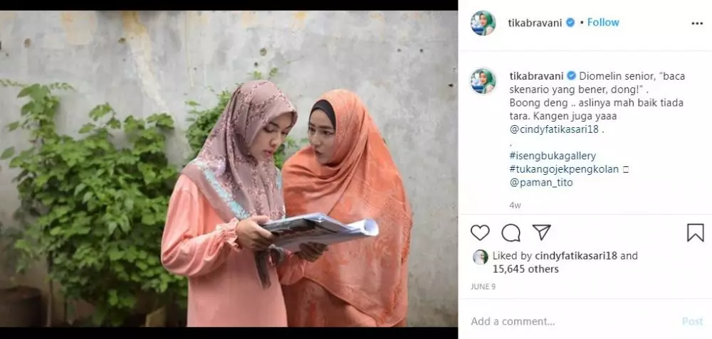 Tika Bravani kembali syuting berbagai sumber