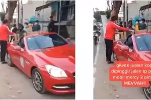 Viral penjual kopi yang berdagang pakai Mercedes-Benz