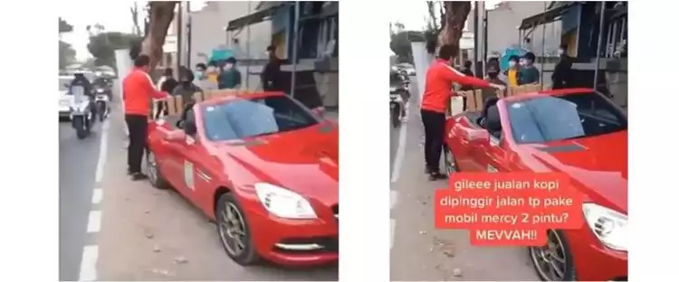 Viral penjual kopi yang berdagang pakai Mercedes-Benz