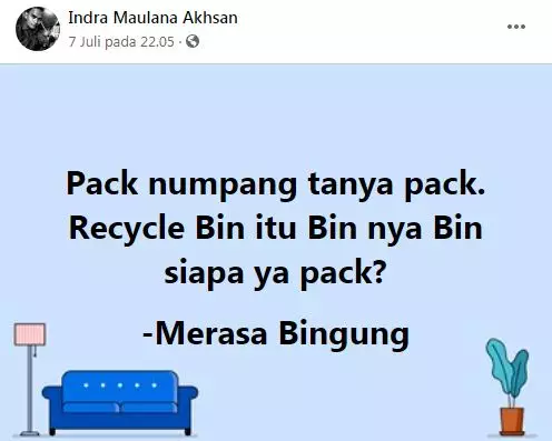 status FB merasa bingung © 2020 facebook.com