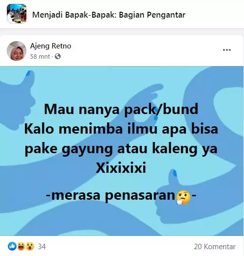 status FB merasa bingung © 2020 facebook.com