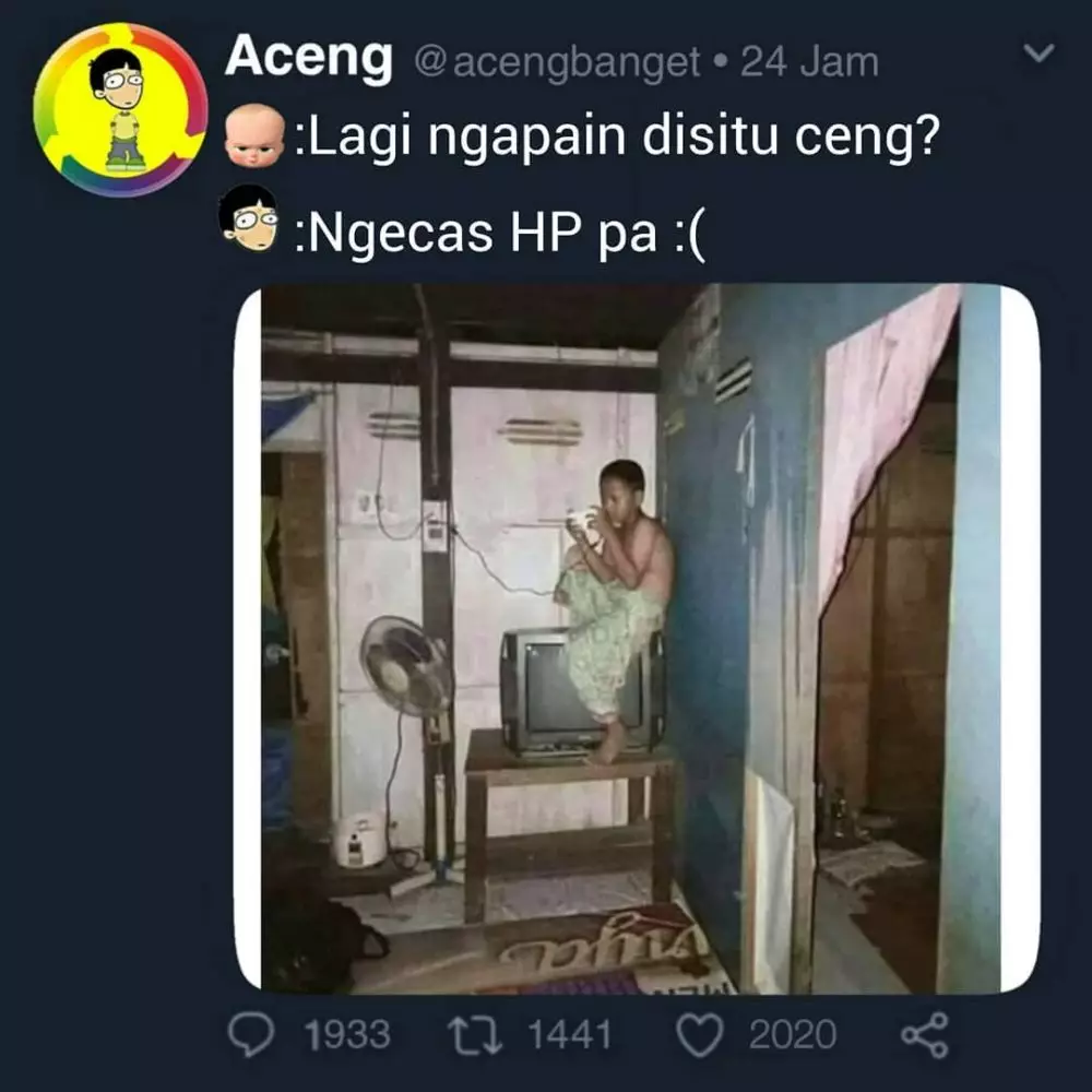 meme lucu orang terlalu santai © 2020 instagram.com