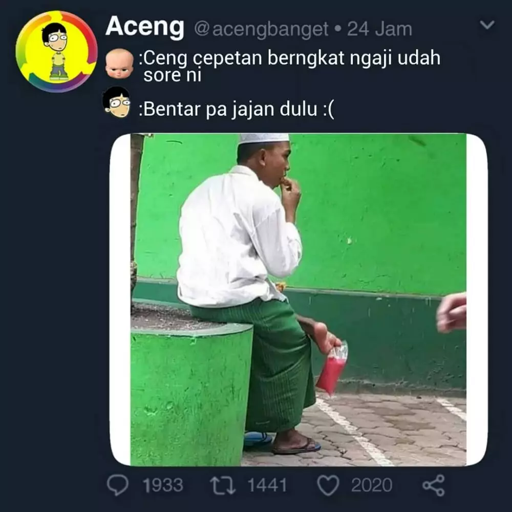 meme lucu orang terlalu santai © 2020 instagram.com
