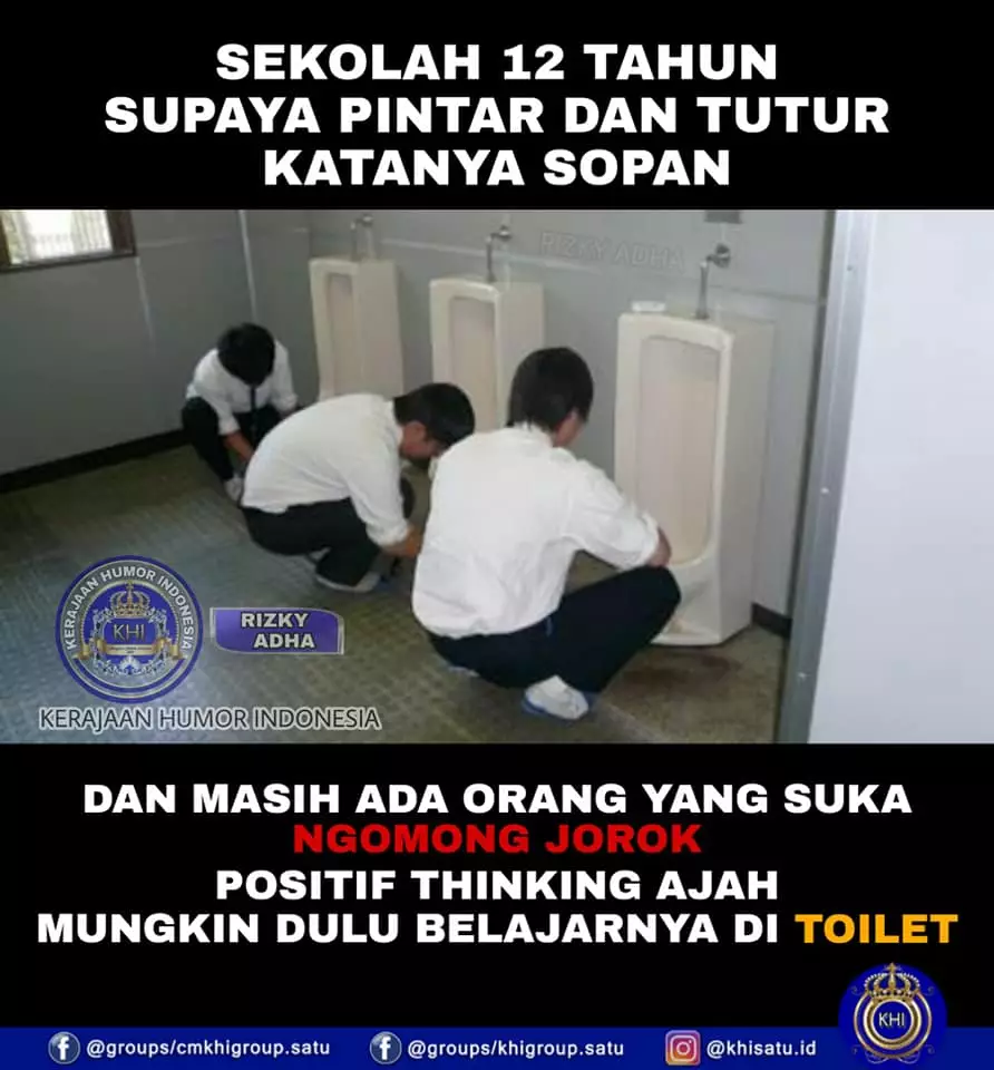 Meme toilet sekolah Berbagai sumber