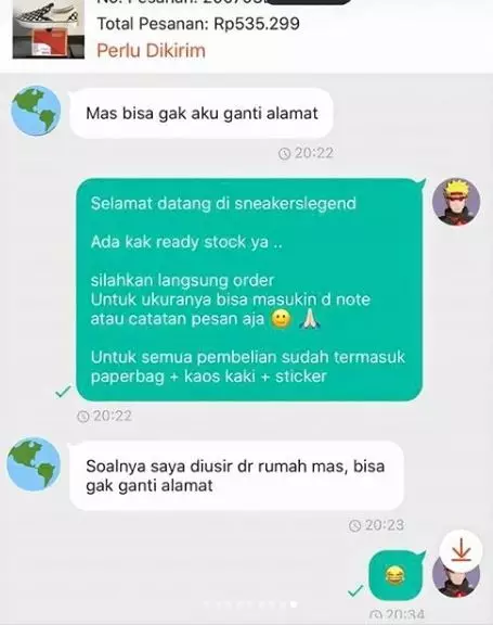 chat absurd olshop berbagai sumber