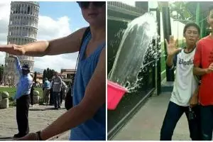 10 Momen absurd gagal foto ini bikin susah nahan tawa
