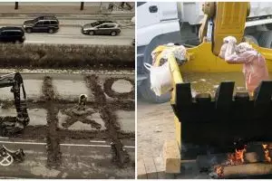 10 Tingkah nyeleneh pekerja alat berat ini bikin senyum tipis