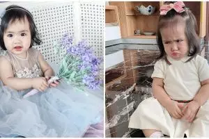 8 Pose ekspresif Sheena Gabriella anak Momo Geisha, gemas maksimal