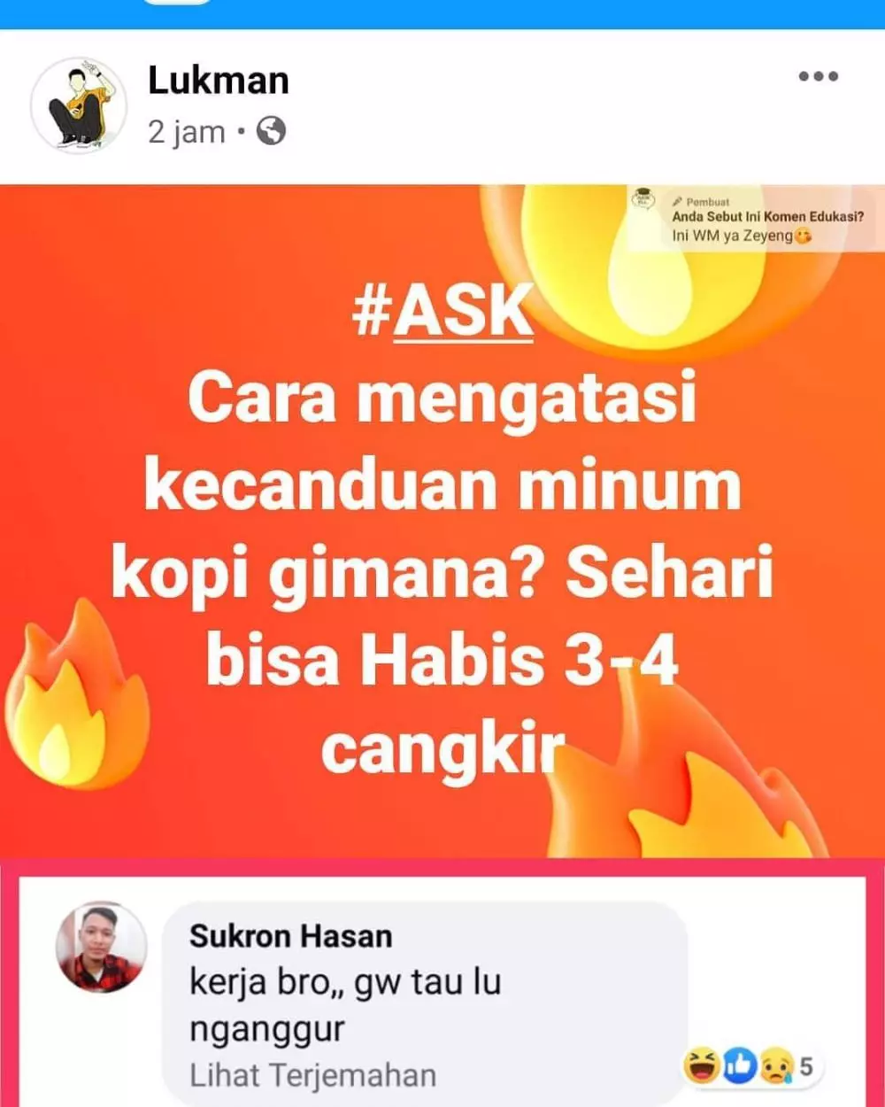 momen lucu tanya di FB © 2020 instagram.com