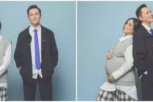 6 Potret maternity Ussy Sulistiawaty hamil anak ke-5, bergaya Korea