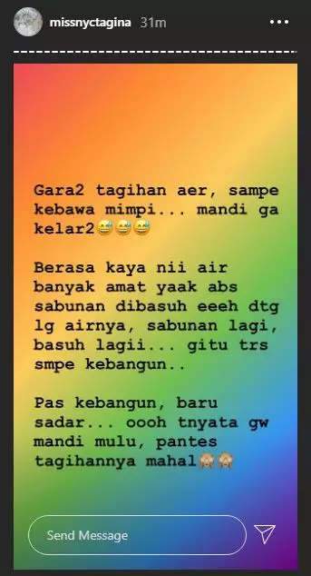 tagihan air gina Instagram