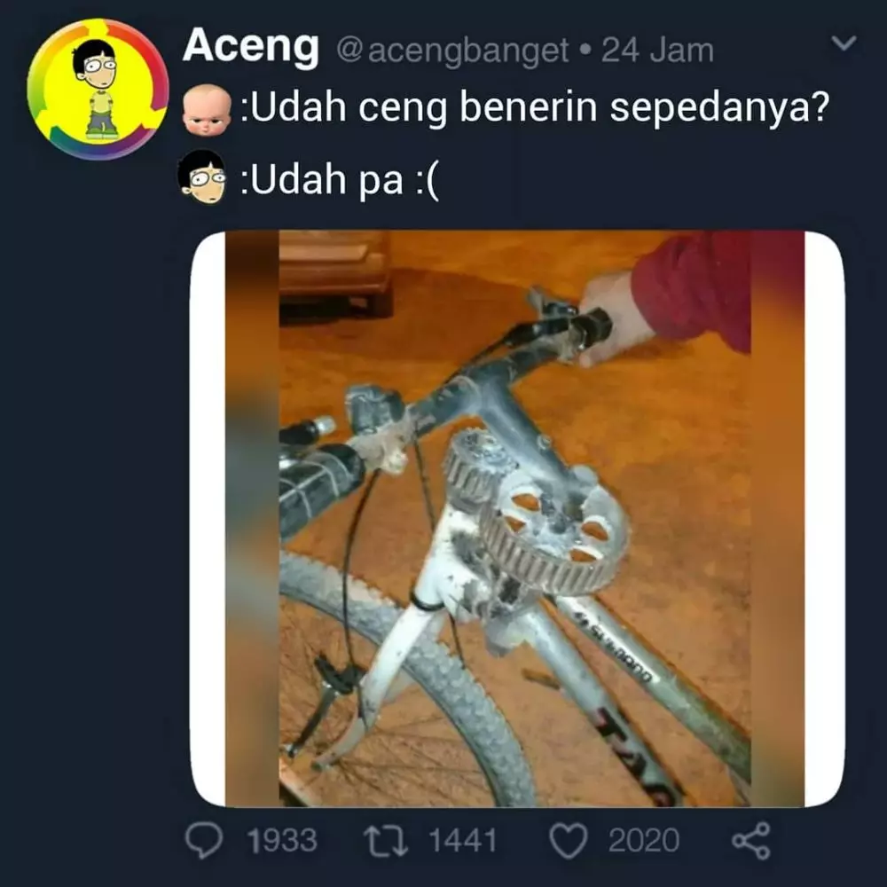 meme lucu orang bersepeda © 2020 instagram.com