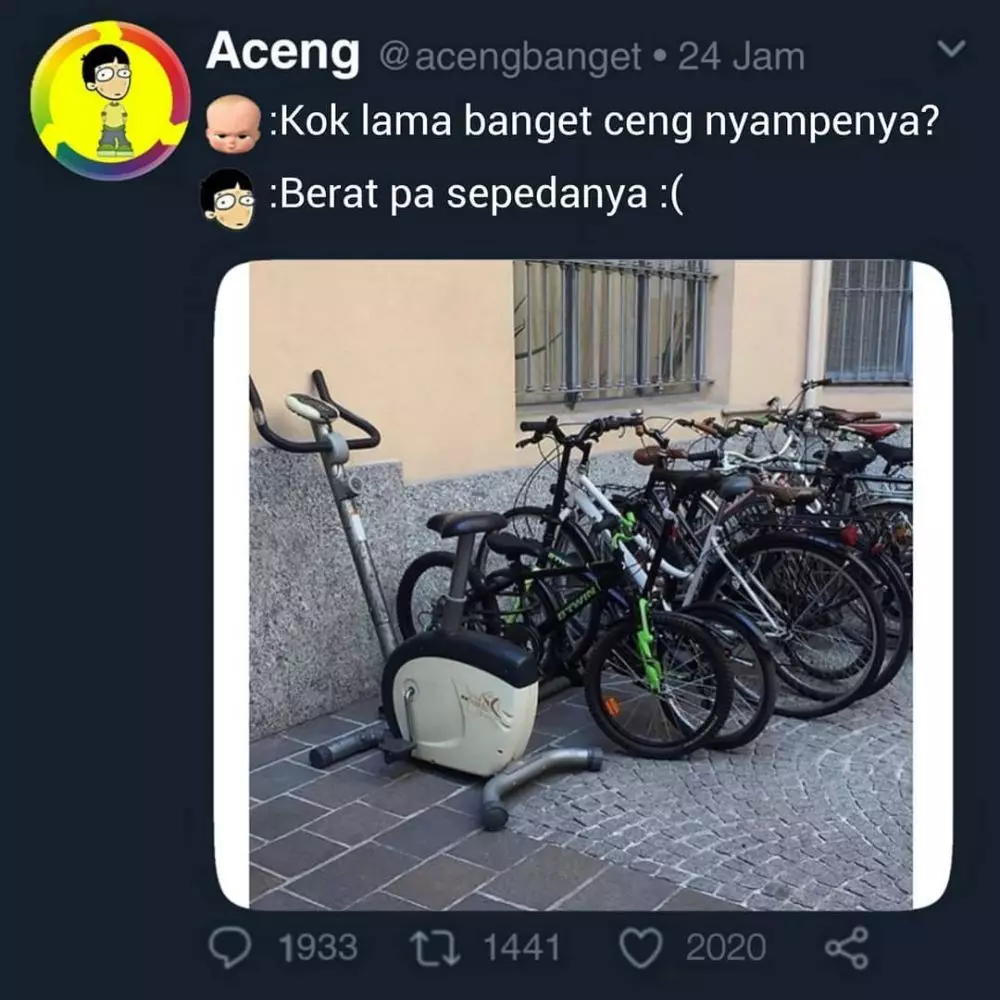 meme lucu orang bersepeda © 2020 instagram.com