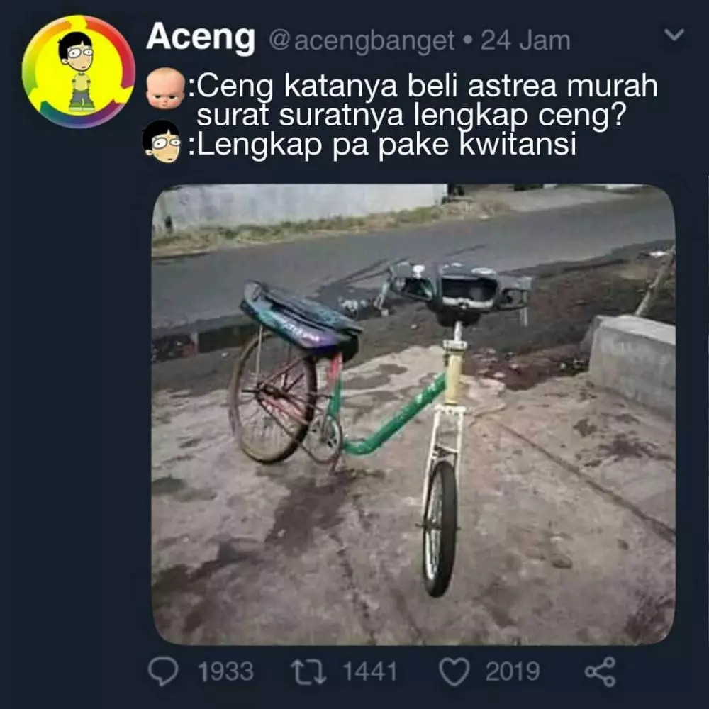 meme lucu orang bersepeda © 2020 instagram.com