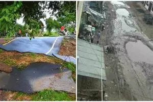 10 Penampakan jalan rusak bikin ngelus dada, rusaknya nggak kira-kira