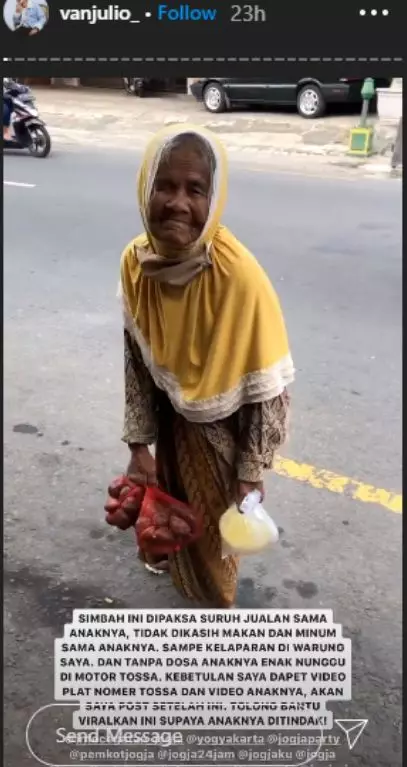 Nenek renta dipaksa jualan Instagram/@vanjulio_