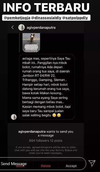 Nenek renta dipaksa jualan Instagram/@vanjulio_