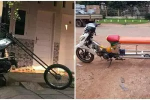 10 Ide kreatif bikin sepeda motor ini endingnya kocak abis